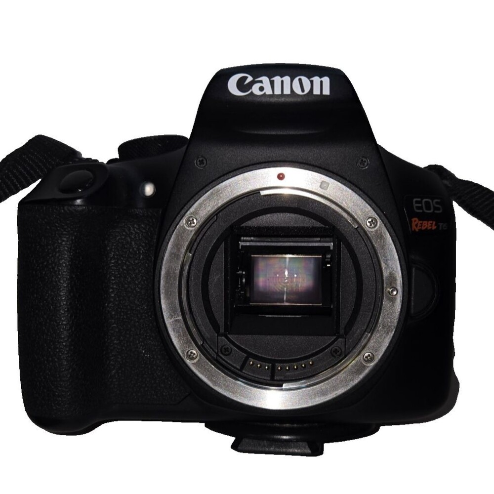 Canon EOS Rebel T6 DSLR Camera 18-55mm IS II Lens Bundle Strap Battery Charger
